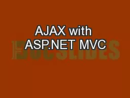 AJAX with ASP.NET MVC