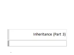 Inheritance (Part 3)