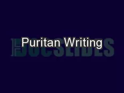 Puritan Writing