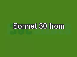 Sonnet 30 from