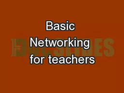 Basic Networking for teachers