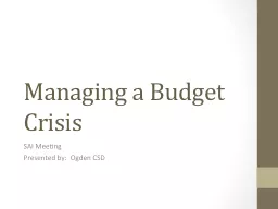 Managing a Budget Crisis