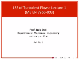 LES of Turbulent Flows: Lecture