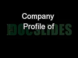 Company Profile of