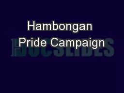 Hambongan Pride Campaign