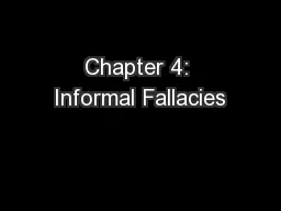 Chapter 4: Informal Fallacies