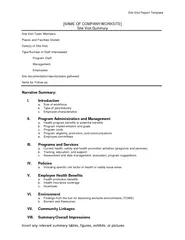 Site Visit Report Template NAME OF COMPANYWORKSITE Sit