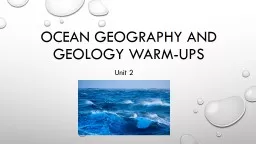 Ocean geography and geology warm-ups