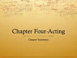 Chapter Four-Acting