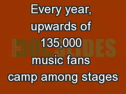 Every year, upwards of 135,000 music fans camp among stages