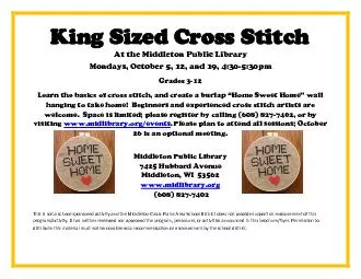 King Sized Cross Stitch