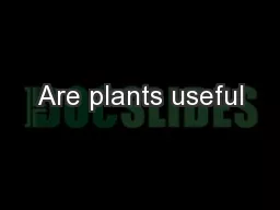 Are plants useful