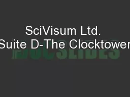 SciVisum Ltd. Suite D-The Clocktower