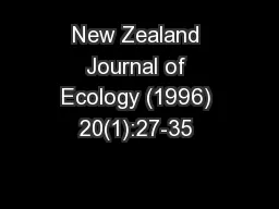 New Zealand Journal of Ecology (1996) 20(1):27-35 