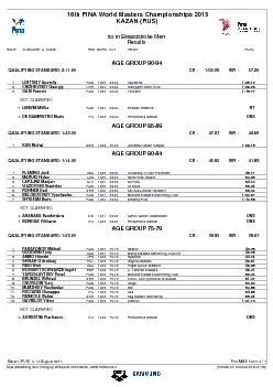 16th FINA World Masters Championships 2015KAZAN (RUS)50 m Breaststroke