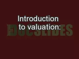 Introduction to valuation: