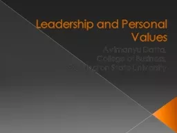 Leadership and Personal Values