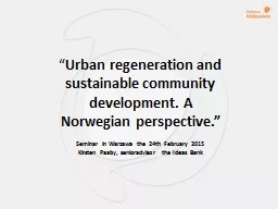 “ Urban regeneration and sustainable community developmen