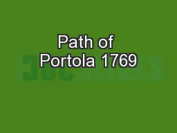 Path of Portola 1769