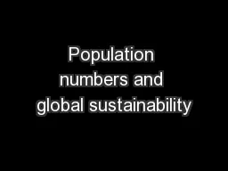 Population numbers and global sustainability