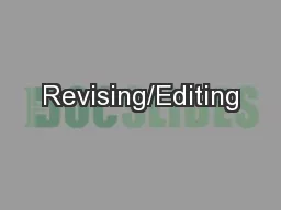 Revising/Editing