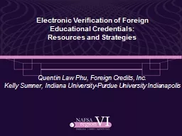 Electronic Verification of Foreign
