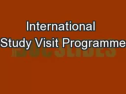 International Study Visit Programme