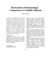Restoration of Immunologic Competence to Candida Albic