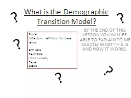 What is the Demographic Transition Model?