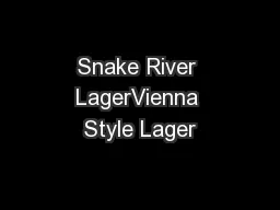 Snake River LagerVienna Style Lager