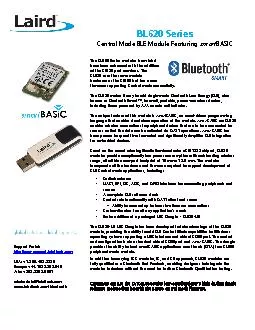 BL62Series Central Mode BLE Module eaturing smartBASIC