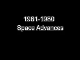 1961-1980 Space Advances