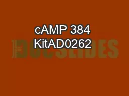 cAMP 384 KitAD0262 – 500 Assay points AD0262E – 1,000 Assay