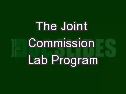 The Joint Commission Lab Program