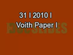 31 I 2010 I Voith Paper I
