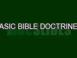 BASIC BIBLE DOCTRINES