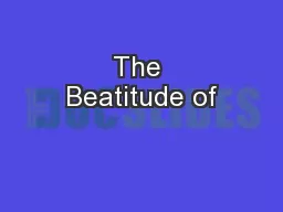 The Beatitude of
