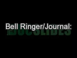 Bell Ringer/Journal: