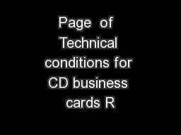 Page  of  Technical conditions for CD business cards R