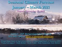 Seasonal Climate Forecast