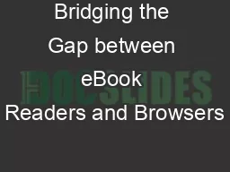 Bridging the Gap between eBook Readers and Browsers
