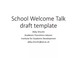 School Welcome Talk template (2015)