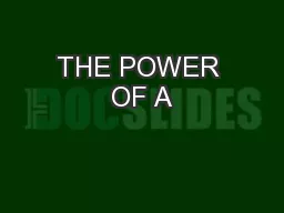 THE POWER OF A