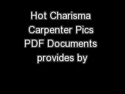 Hot Charisma Carpenter Pics PDF Documents provides by