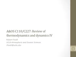 A&OS C110/C227: Review of thermodynamics and dynamics I