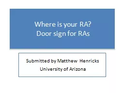 Where is your RA?