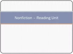 Nonfiction – Reading Unit