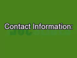 Contact Information: