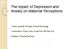 The Impact of Depression and Anxiety on Maternal Perception