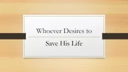 Whoever Desires to